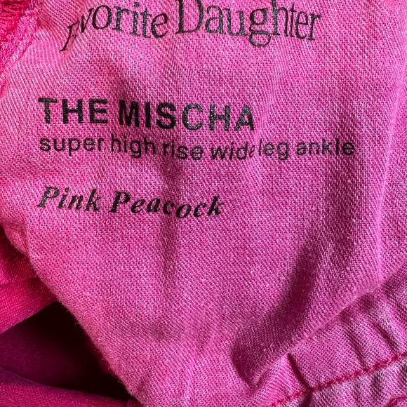 Favorite Daughter The Mischa Super High Rise Wide Leg Ankle Pink Peacock 27 - Picture 3 of 6